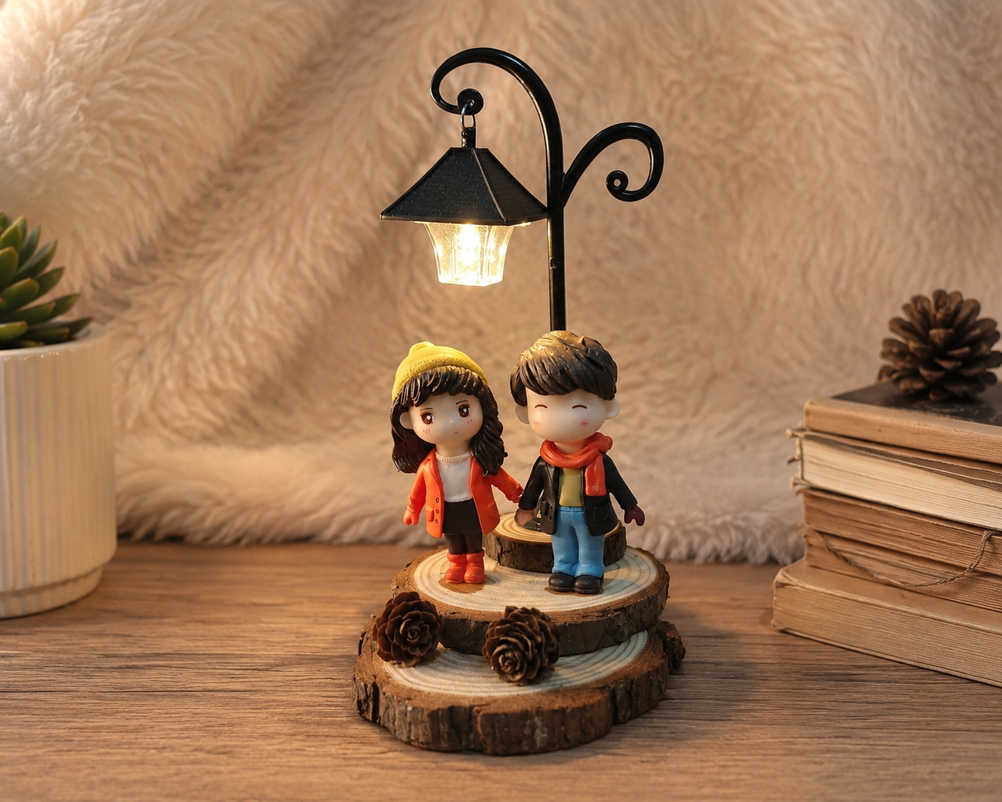  Couple Character Ornaments With LED Light -01